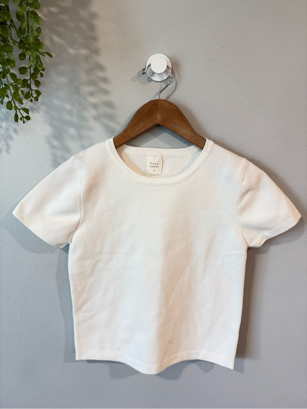 Frey Everyday Short-Sleeve Crewneck Tee in White by Frey